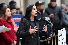 Press Conference Against Funding Freeze Outside Of EPA