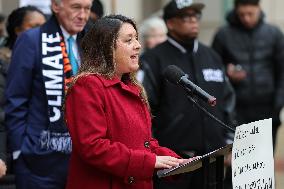 Press Conference Against Funding Freeze Outside Of EPA