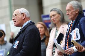 Press Conference Against Funding Freeze Outside Of EPA