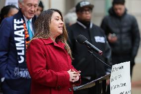 Press Conference Against Funding Freeze Outside Of EPA