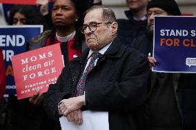 Press Conference Against Funding Freeze Outside Of EPA