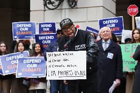 Press Conference Against Funding Freeze Outside Of EPA