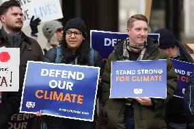 Press Conference Against Funding Freeze Outside Of EPA