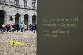 Press Conference Against Funding Freeze Outside Of EPA