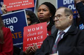 Press Conference Against Funding Freeze Outside Of EPA