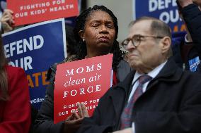 Press Conference Against Funding Freeze Outside Of EPA