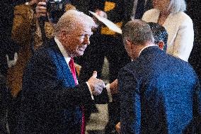 Trump Attends the National Prayer Breakfast in Statuary Hall in the US Capitol