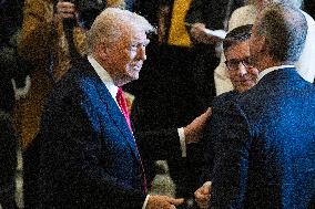 Trump Attends the National Prayer Breakfast in Statuary Hall in the US Capitol