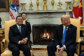 US President Donald Trump meets with Japanese Prime Minister Shigeru Ishiba