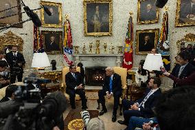 US President Donald Trump meets with Japanese Prime Minister Shigeru Ishiba
