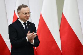 President Of Poland Andrzej Duda In Krakow