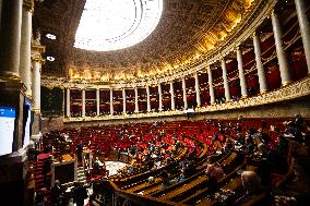 Debate And Vote On Motion Of Censure At The National Assembly, In Paris