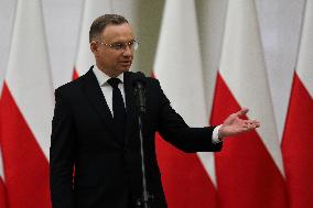 President Of Poland Andrzej Duda In Krakow