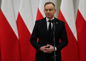 President Of Poland Andrzej Duda In Krakow