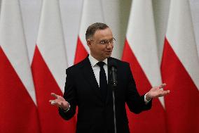 President Of Poland Andrzej Duda In Krakow