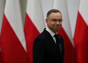 President Of Poland Andrzej Duda In Krakow