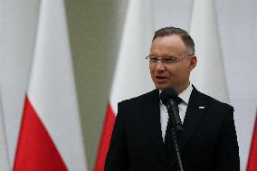 President Of Poland Andrzej Duda In Krakow