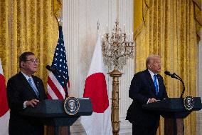 US President Donald Trump Welcomes Japanese Prime Minister Shigeru Ishiba