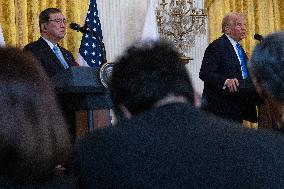 US President Donald Trump Welcomes Japanese Prime Minister Shigeru Ishiba