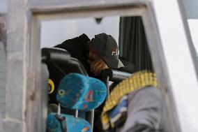 Gazan patients await to travel through the Rafah border crossing
