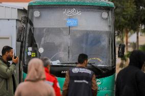 Gazan patients await to travel through the Rafah border crossing