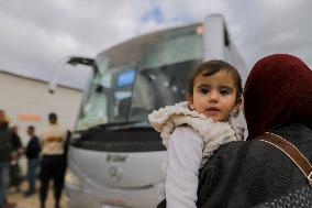 Gazan patients await to travel through the Rafah border crossing