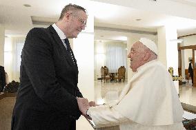 Pope Francis In Private Audiences - Vatican