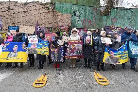 Rally outside Red Cross headquarters in Kyiv