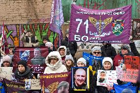 Rally outside Red Cross headquarters in Kyiv