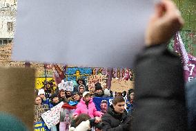 Rally outside Red Cross headquarters in Kyiv