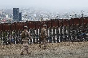 US Military Troops Patrol US-Mexico Border