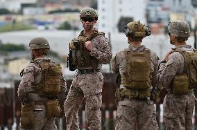 US Military Troops Patrol US-Mexico Border