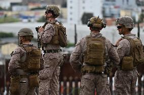 US Military Troops Patrol US-Mexico Border