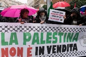 Rome: Palestinian Solidarity Rally At US Embassy