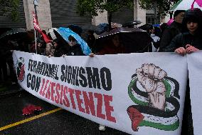 Rome: Palestinian Solidarity Rally At US Embassy