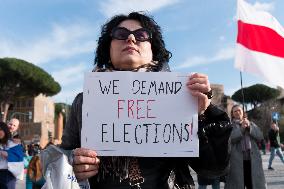 Protest In Rome Against The War In Ukraine