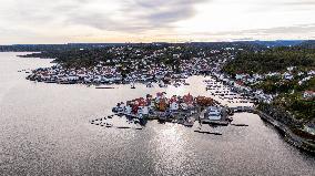 Wooden Town Of Risor, Norway