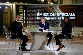 President Macron Speaks About AI on National Television - Paris