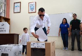 President Noboa Votes For Presidential Election in Ecuador