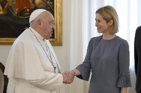 Pope Francis During Private Audience With Kaja Kallas - Vatican