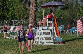 People Seek Health Benefits At Warm Mineral Springs Park  In Florida