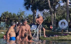 People Seek Health Benefits At Warm Mineral Springs Park  In Florida