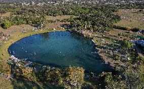 People Seek Health Benefits At Warm Mineral Springs Park  In Florida