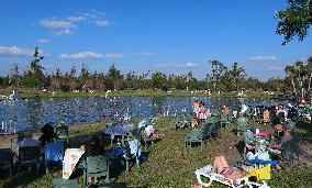 People Seek Health Benefits At Warm Mineral Springs Park  In Florida