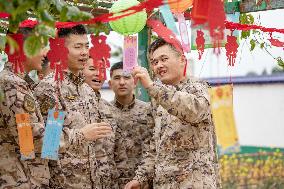 Armed Police Officers Celebrate The Lantern Festival