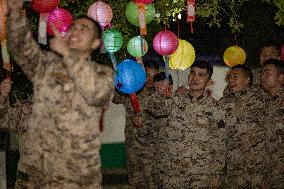 Armed Police Officers Celebrate The Lantern Festival