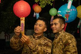 Armed Police Officers Celebrate The Lantern Festival