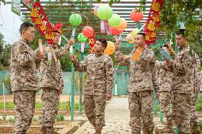 Armed Police Officers Celebrate The Lantern Festival