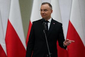 President Of Poland Andrzej Duda In Krakow