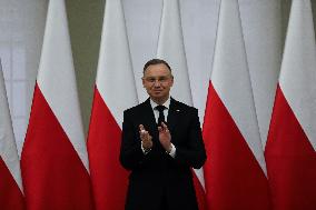 President Of Poland Andrzej Duda In Krakow